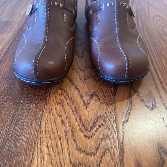 Clarks Bendables Loafers Womens Shoes Size 8 Brown Leather Comfort Stretch 35063 - Picture 6 of 16